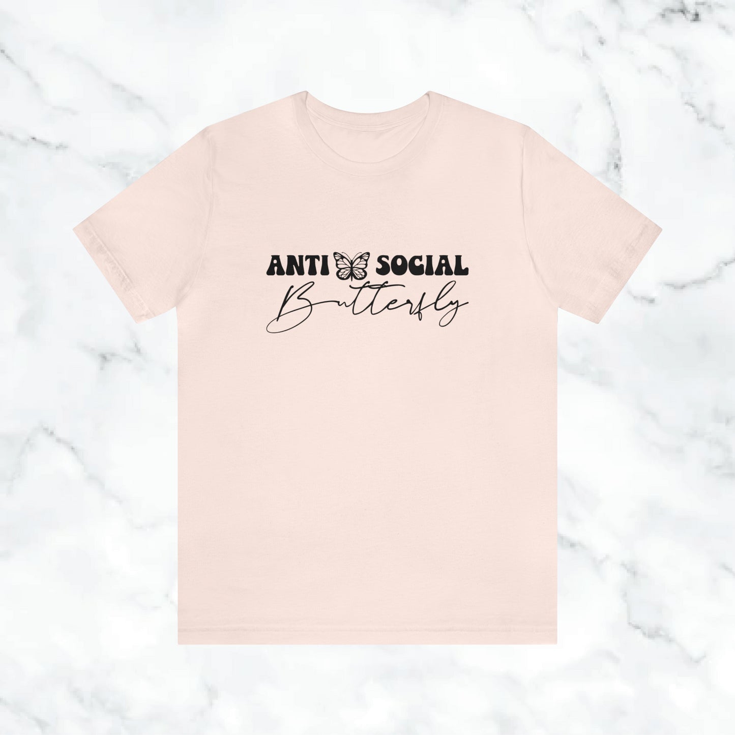 Anti Social Butterfly T-Shirt | Cute Introvert Shirt | Aesthetic Butterfly Graphic Tee | Funny Social Anxiety Shirt | Soft Minimalist Tee (Copy)