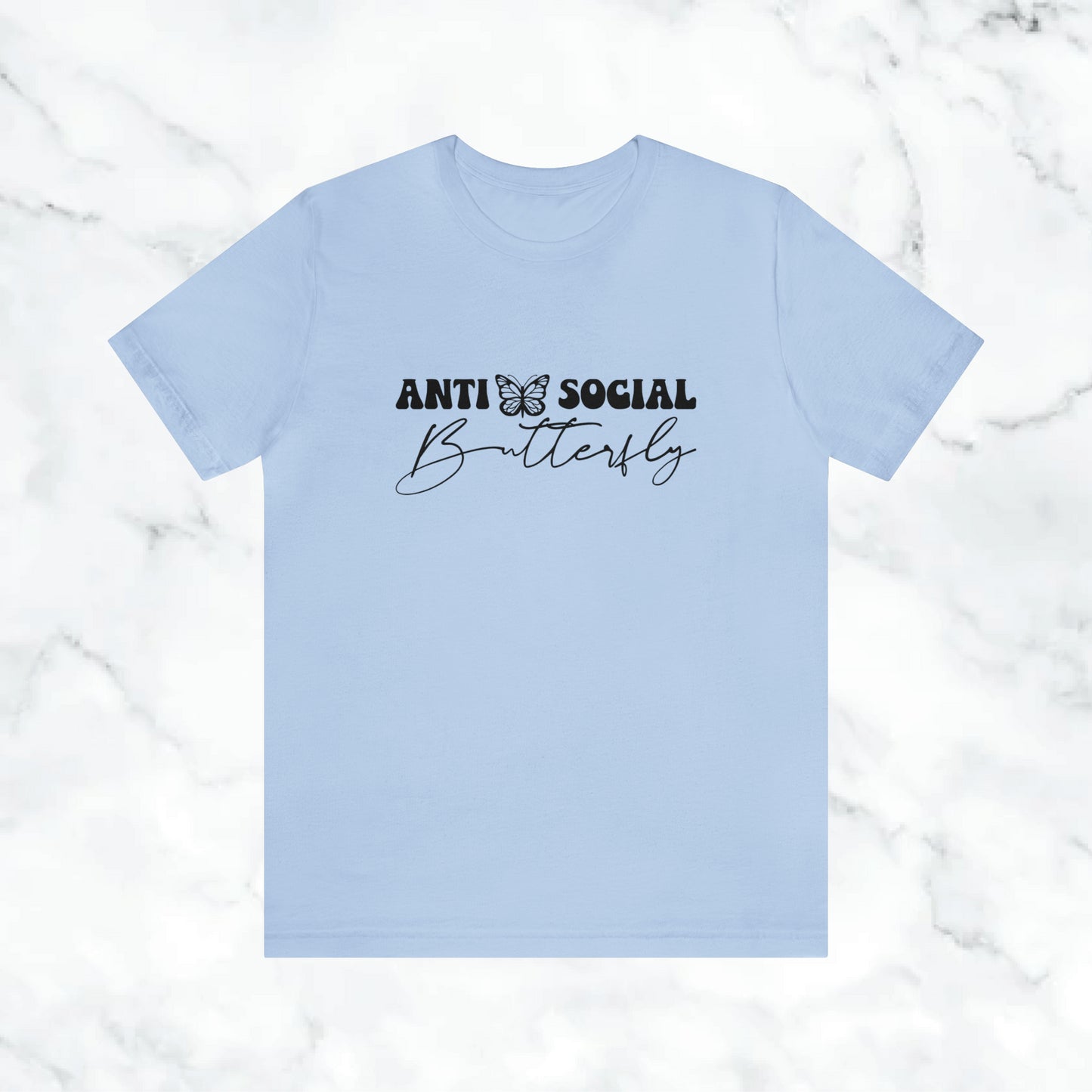 Anti Social Butterfly T-Shirt | Cute Introvert Shirt | Aesthetic Butterfly Graphic Tee | Funny Social Anxiety Shirt | Soft Minimalist Tee (Copy)