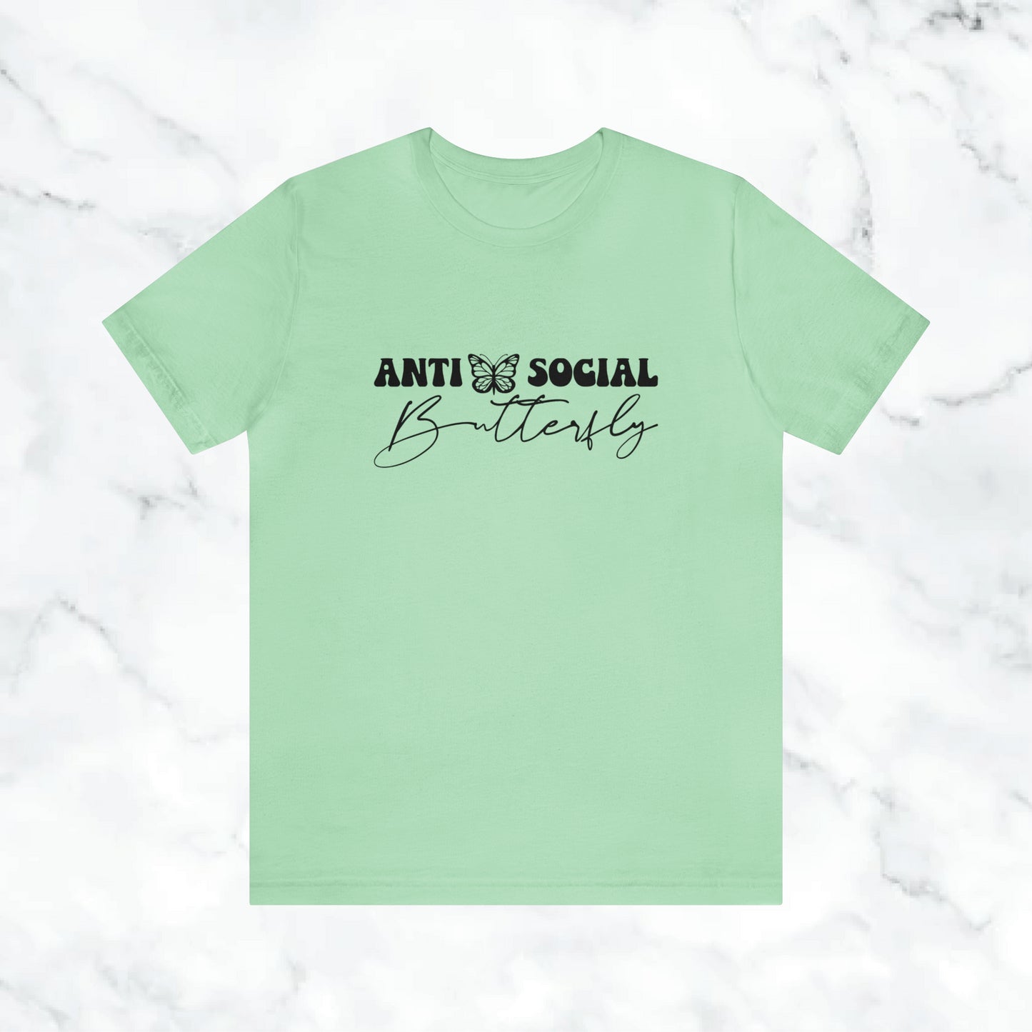 Anti Social Butterfly T-Shirt | Cute Introvert Shirt | Aesthetic Butterfly Graphic Tee | Funny Social Anxiety Shirt | Soft Minimalist Tee (Copy)