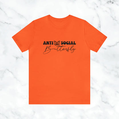 Anti Social Butterfly T-Shirt | Cute Introvert Shirt | Aesthetic Butterfly Graphic Tee | Funny Social Anxiety Shirt | Soft Minimalist Tee (Copy)