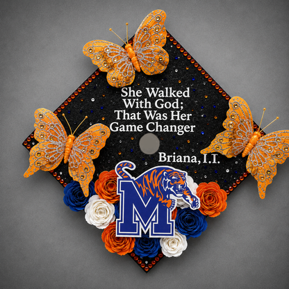 “She Walked With God” Graduation Cap Topper | Christian Grad Cap Decoration  | Personalized Grad Cap Design