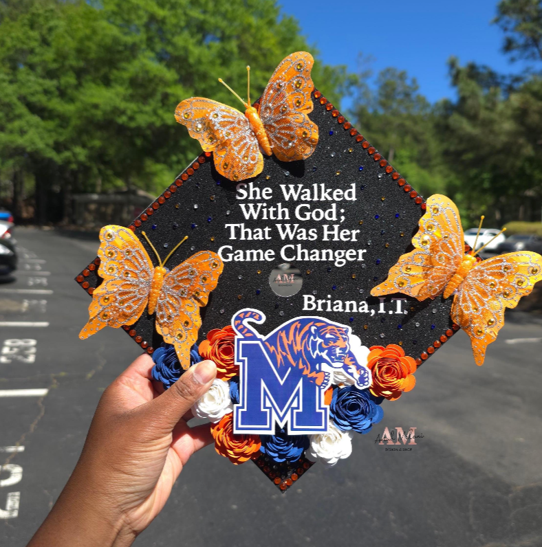 “She Walked With God” Graduation Cap Topper | Christian Grad Cap Decoration  | Personalized Grad Cap Design