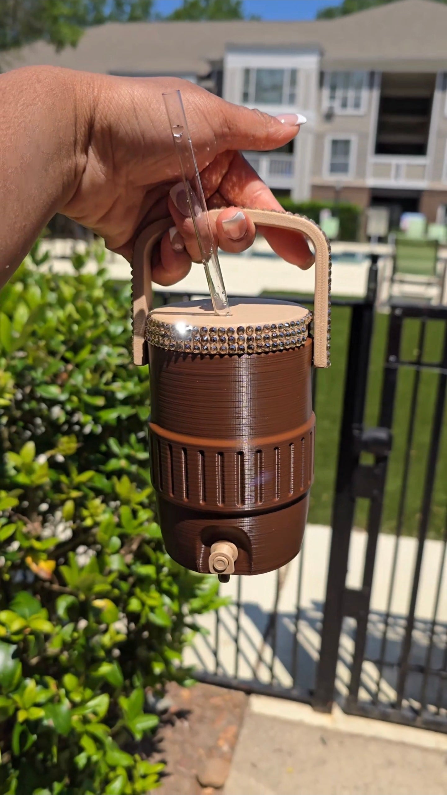 Luxury Rhinestone 12oz Can Koozie – 3D Printed Beverage Holder w/ Optional Interactive Lid Tap Feature