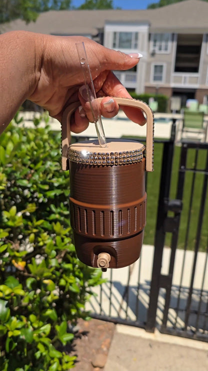 Luxury Rhinestone 12oz Can Koozie – 3D Printed Beverage Holder w/ Optional Interactive Lid Tap Feature