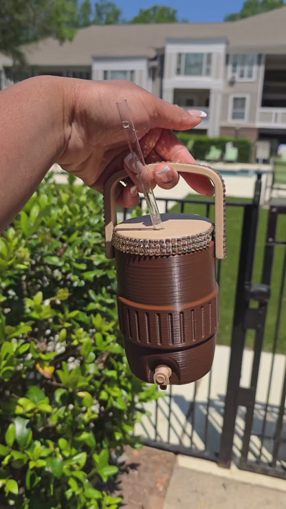 Luxury Rhinestone 12oz Can Koozie – 3D Printed Beverage Holder w/ Optional Interactive Lid Tap Feature